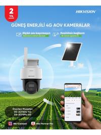 HIKVISION DS-2CFSP4/4G 4MP 4MM 30MT 4G LTE / İKİ YÖNLÜ SES IP66 IP SOLAR PANEL KAMERA PANEL - 1